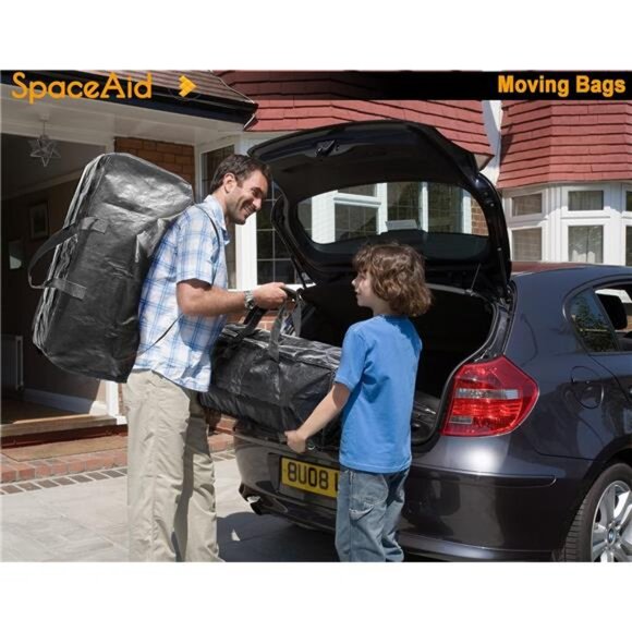 Heavy Duty Moving Bags,ExtraLarge Storage Totes W/Backpack Straps Strong Handles - Picture 2 of 7